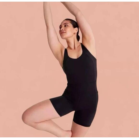CALIA by Carrie Underwood Pants - NEW Women's Large Calia Inspire Black Short Bodysuit Shelf Bra Breathable upf50